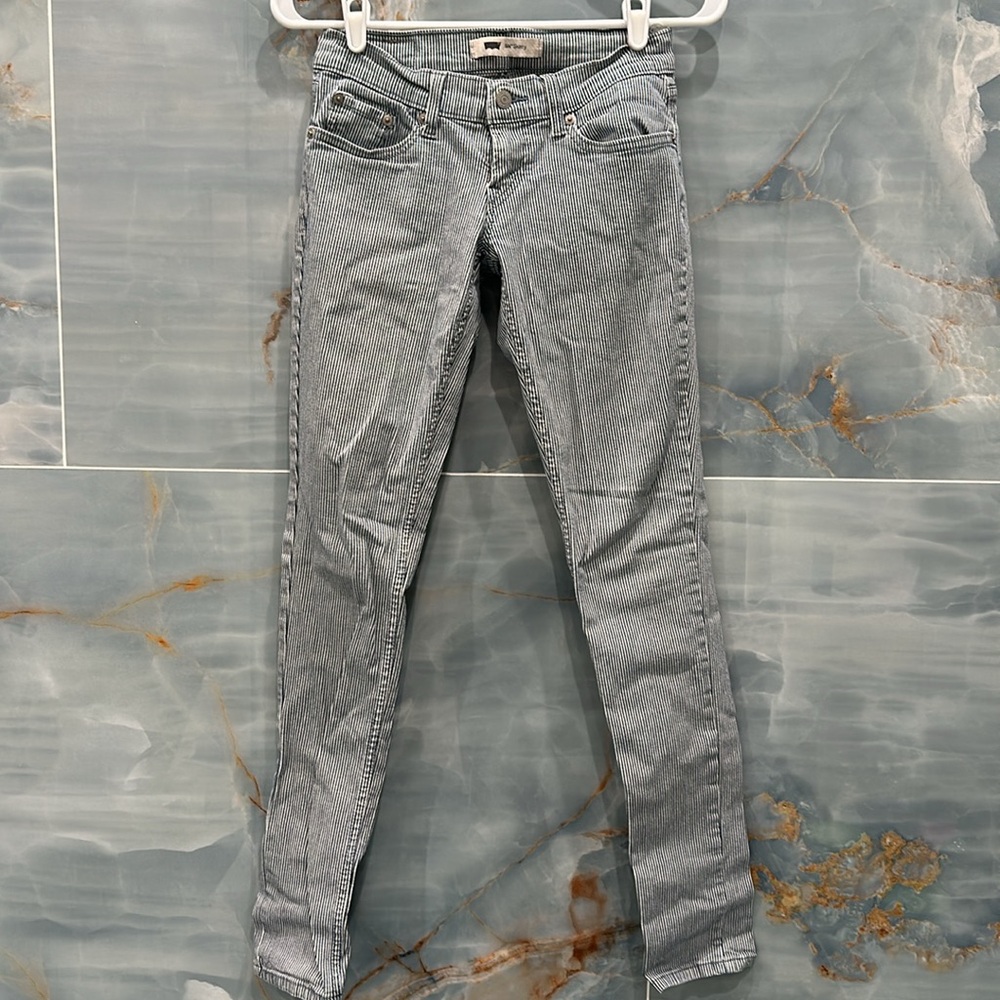 Levi’s striped skinny jeans